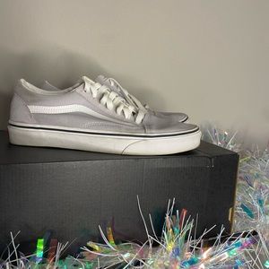 Grey and white vans size 6